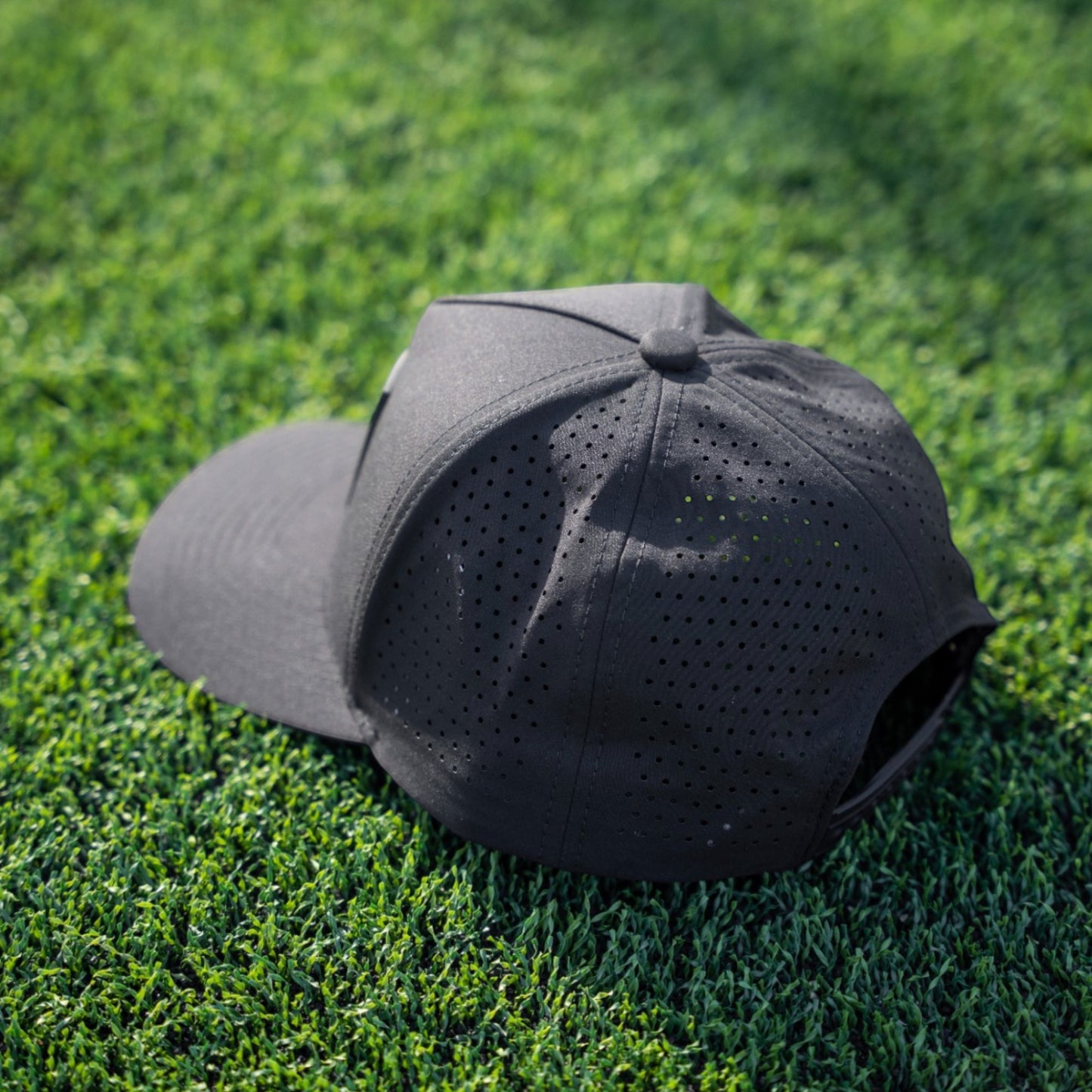 qb pocket passer black hat for quarterbacks and qbs close up back