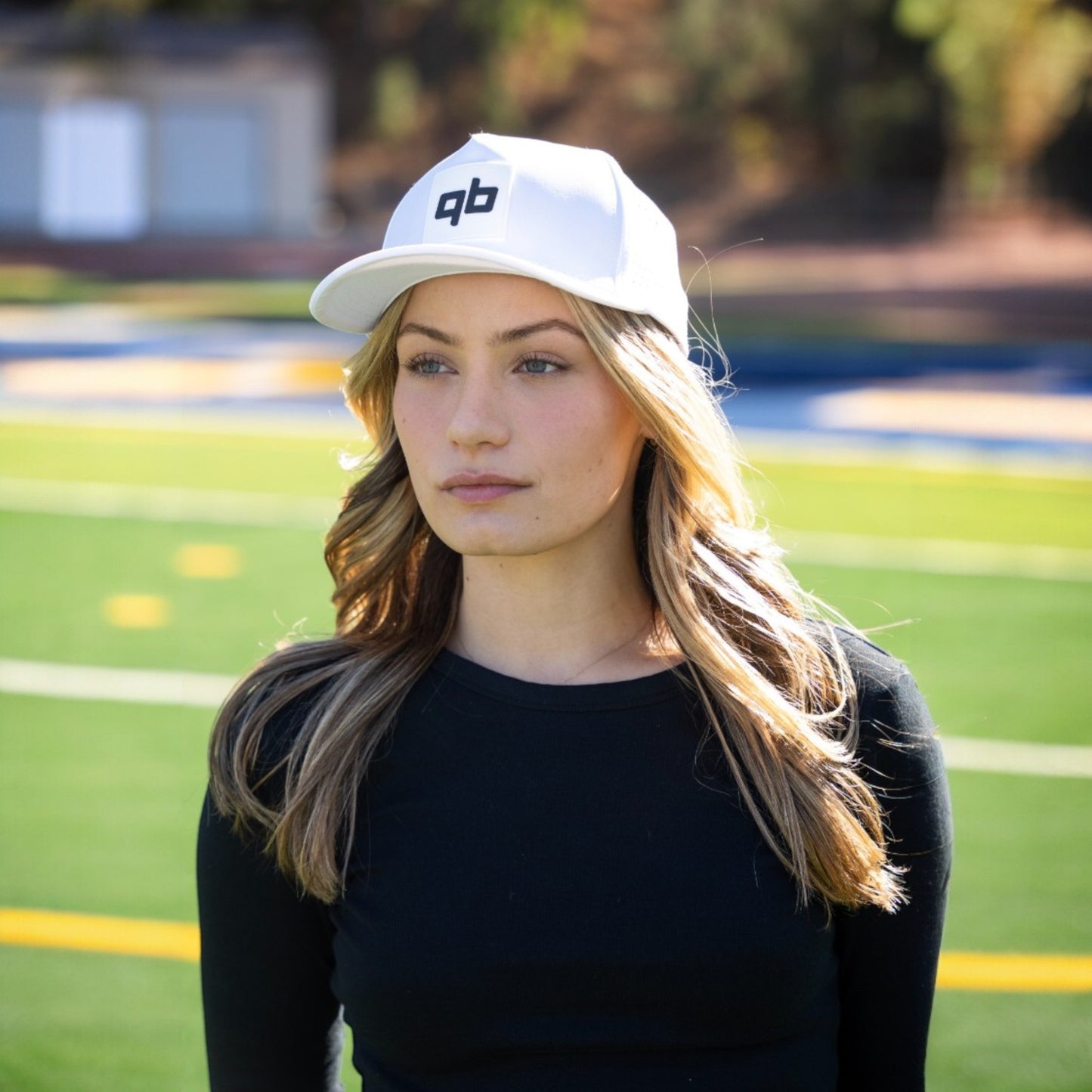 qb pocket passer white hat for quarterbacks women