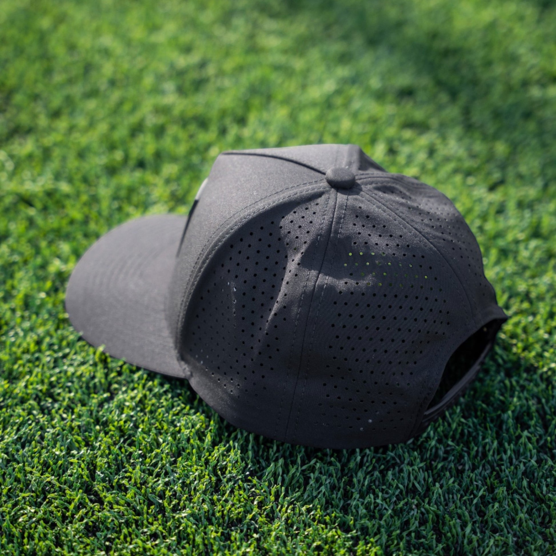 qb pocket passer black hat for quarterbacks and qbs close up back