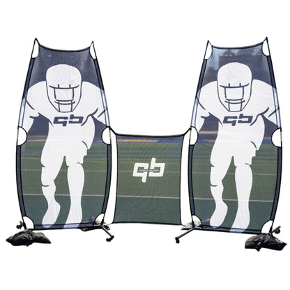 qb pocket passer premium training device for quarterbacks private personal training trainers two tall panels one mesh dividers