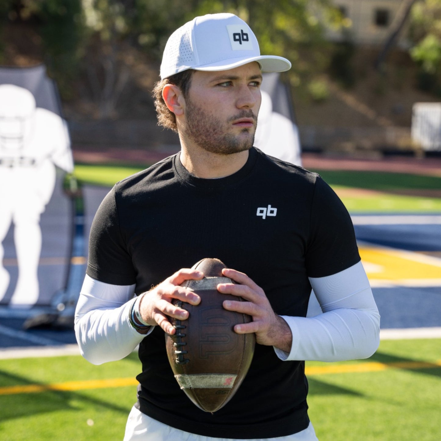 qb pocket passer white and black athletic training shirts for quarterbacks and qbs