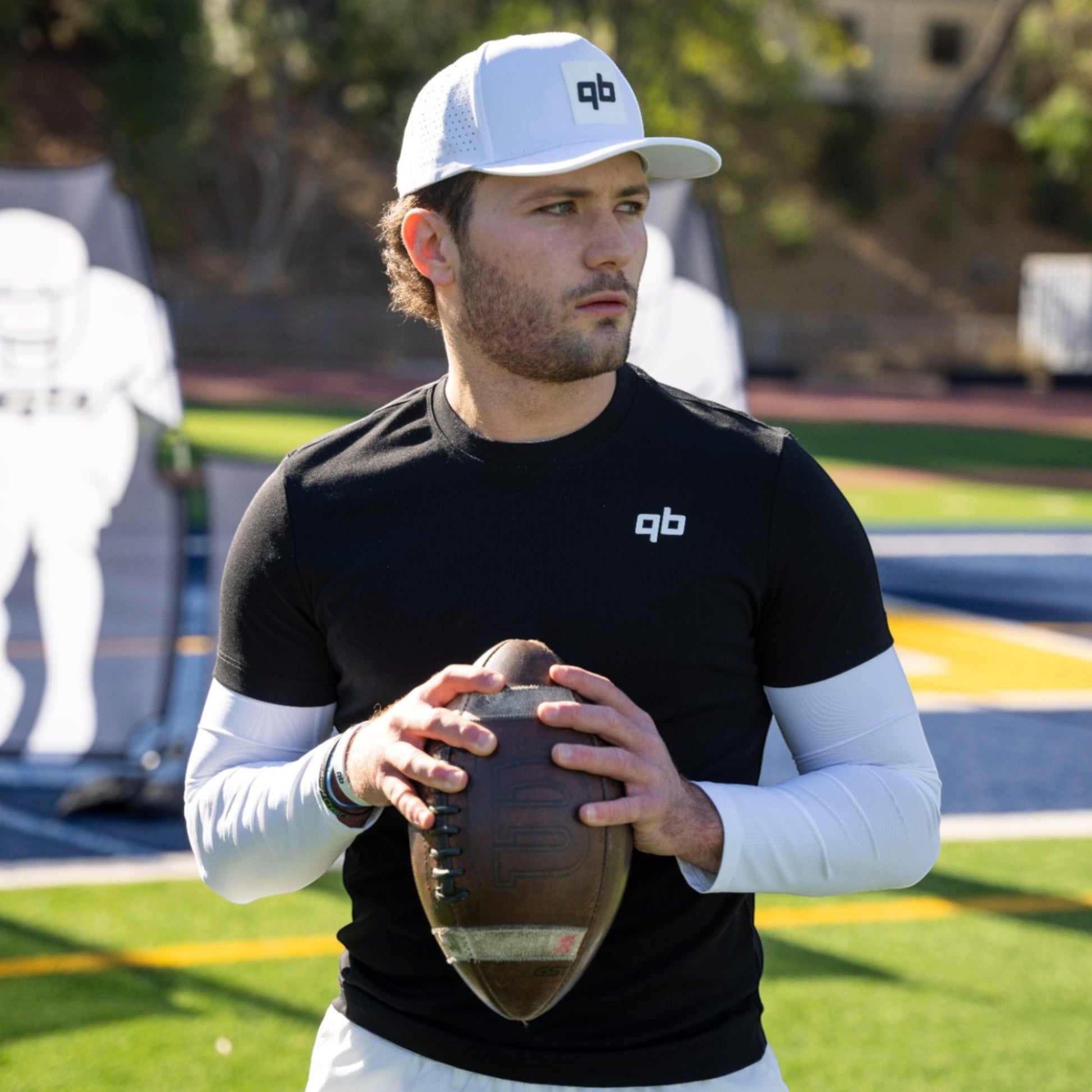 qb pocket passer white and black athletic training shirts for quarterbacks and qbs