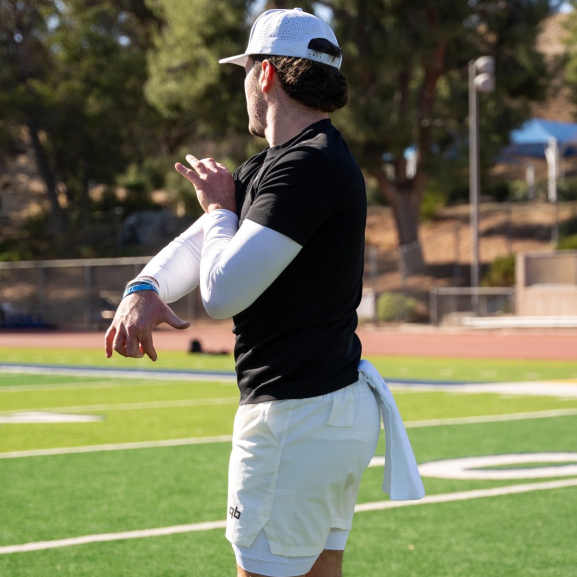 qb pocket passer white and black athletic training shirts for quarterbacks and qbs throwing