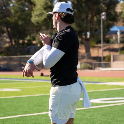 qb pocket passer white and black athletic training shirts for quarterbacks and qbs throwing