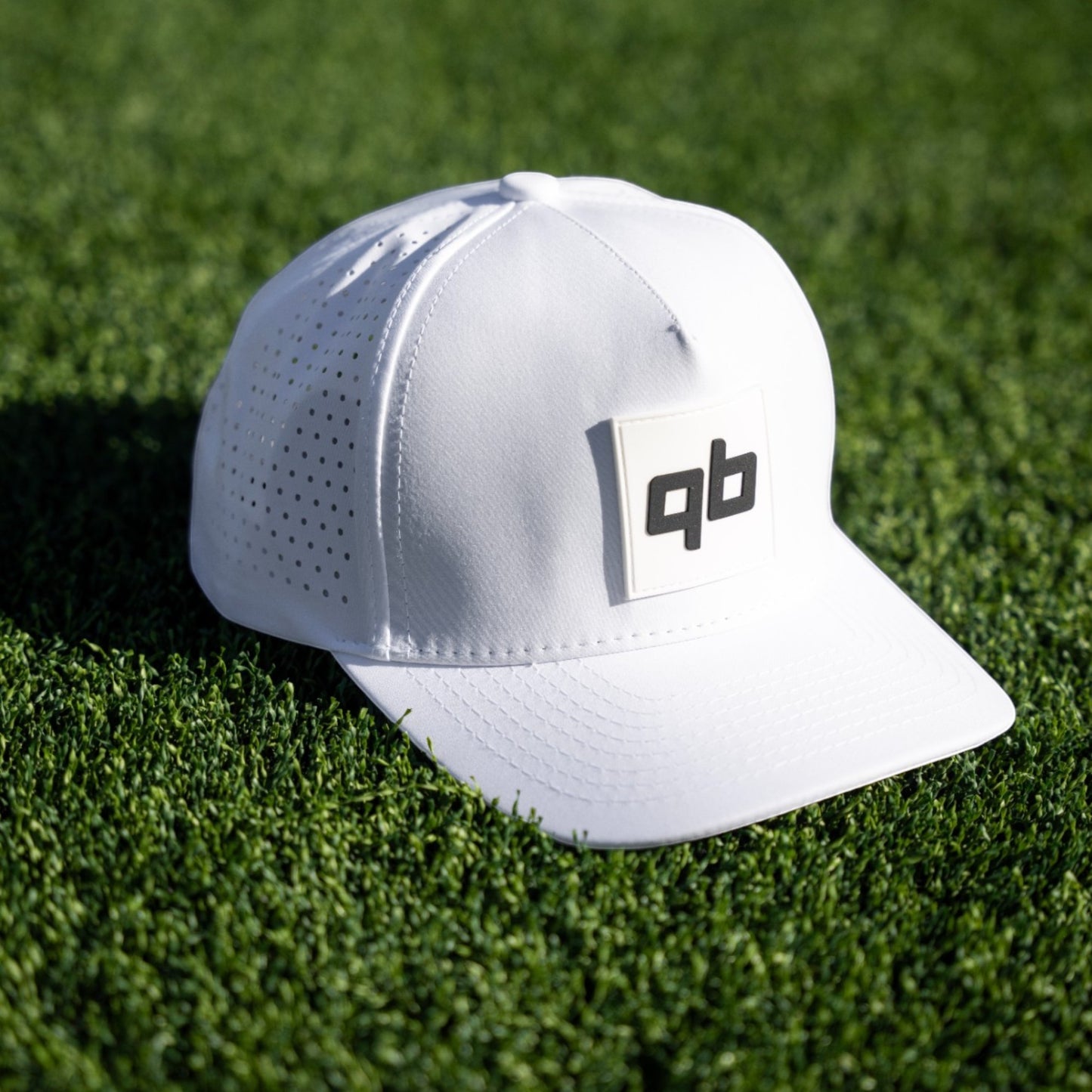 qb pocket passer white hat for quarterbacks and qbs close up